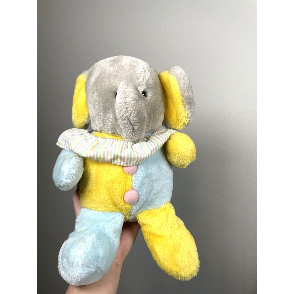 VTG Dakin Baby PillowSoft Elephant Clown‎ Jester Circus Plush Stuffed Toy 1985